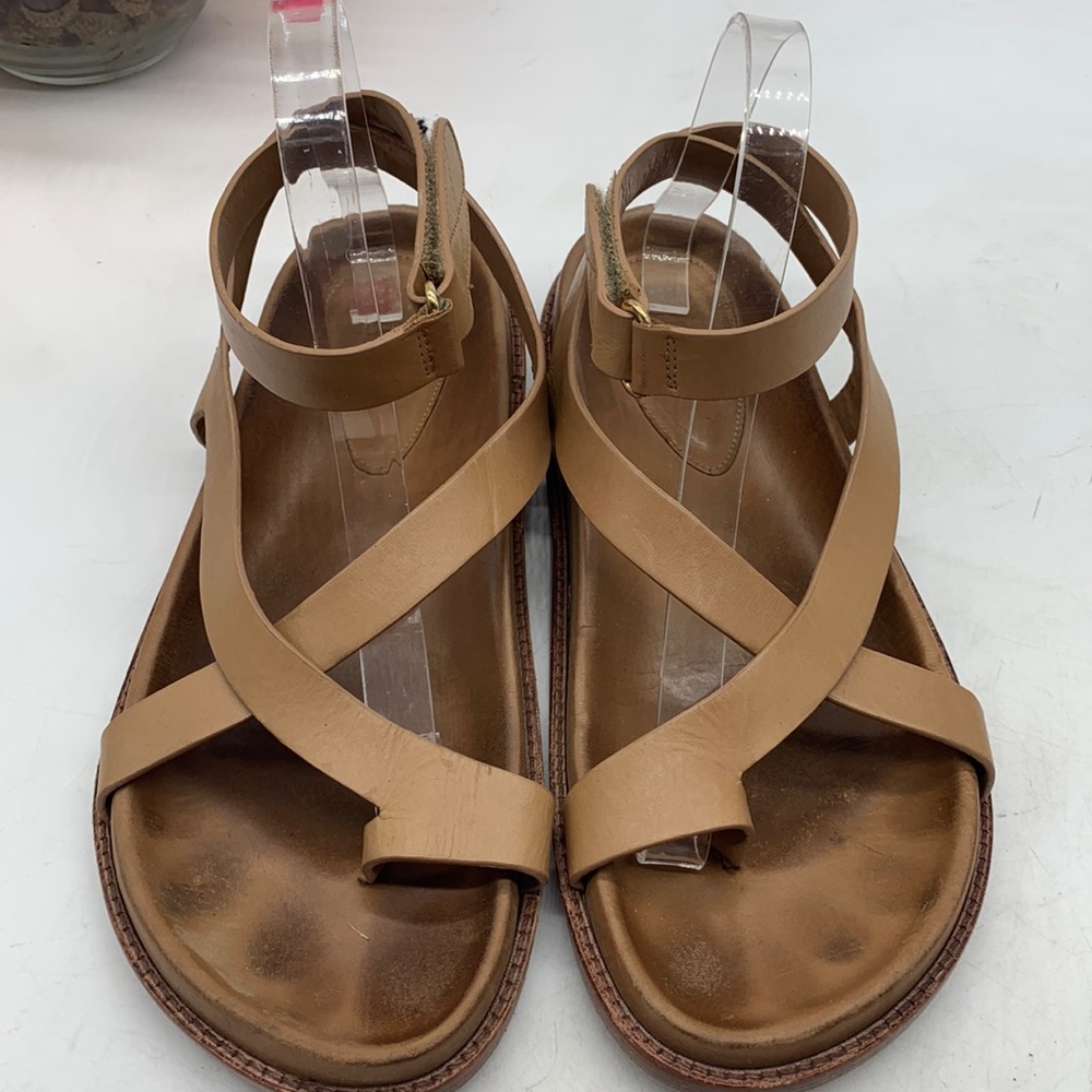 Porte & Paire the Frankie Shop Tan Leather Flat Sandals Size 41 MCS4989B